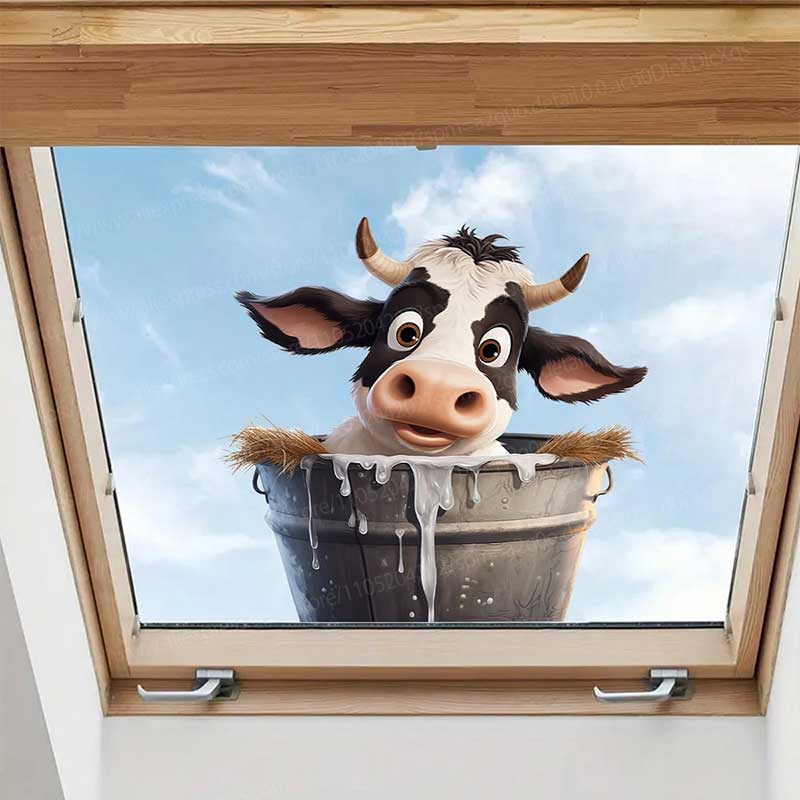 Cute Cow Wall Stickers Self-Ad - Pvc Panel Background recension och pris