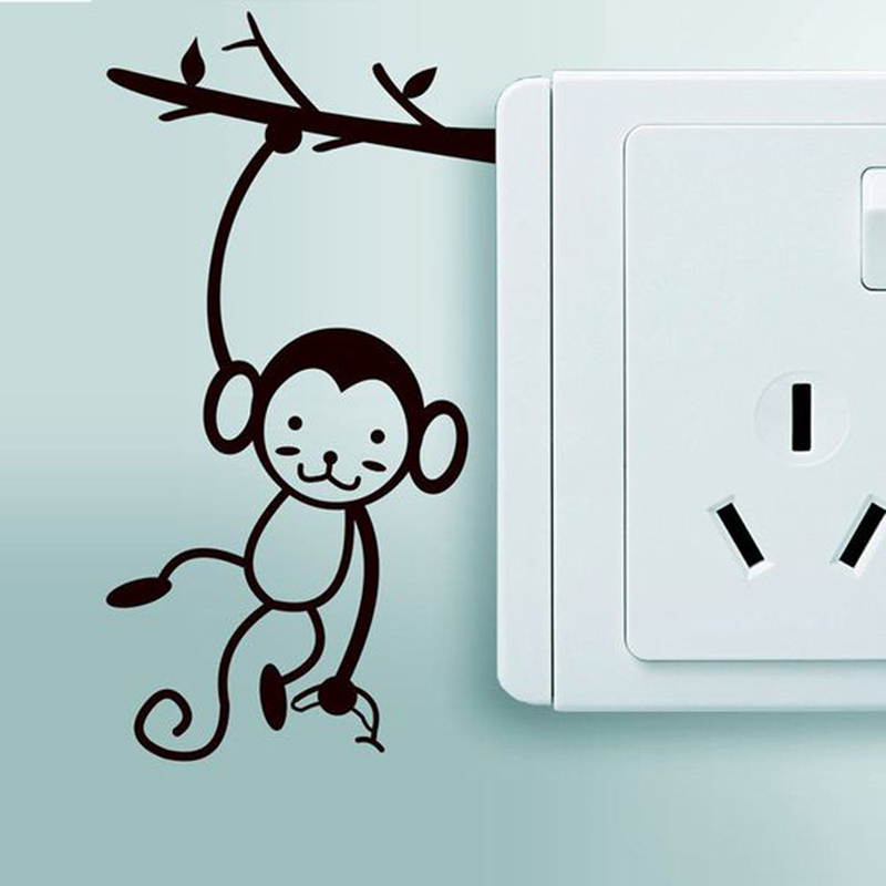 Black Cute Monkey Hanging Tree - Pvc Panel Background recension och pris