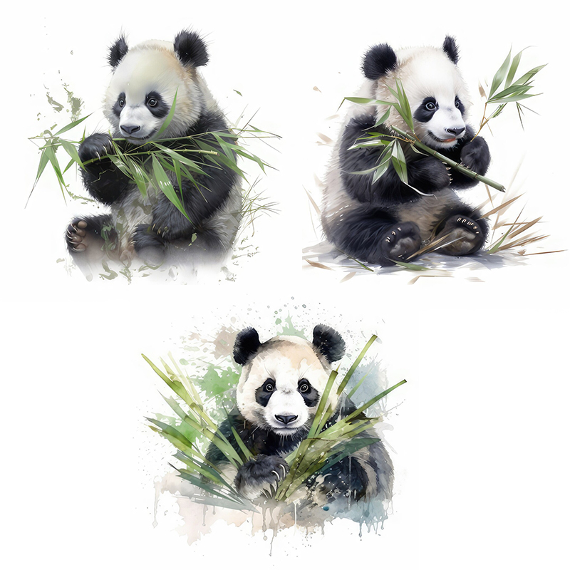 C76# Watercolor Panda Wall Sti - Pvc Panel Background recension och pris